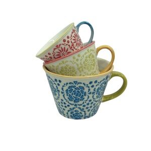 Pier 1 Imports Mandala Stoneware Hand Painted Bohemian Style Measuring Cups